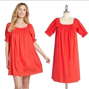 ModCloth Summertime Garden Stories Smocked Mini Puff Sleeve Ref Dress Sz Small